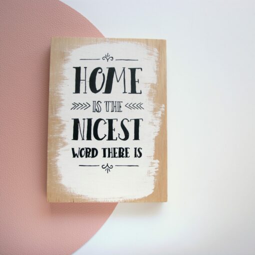Cosy Up Quote plankje Home is the nicest word