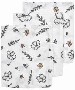 Washandjes Meyco biologisch hydrofiel 3-pack Bloemen