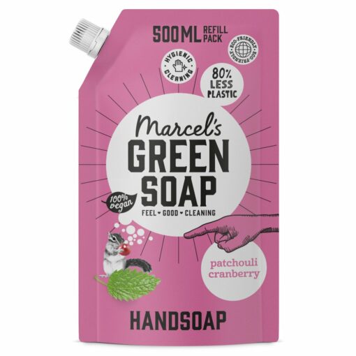 Handzeep Navul Stazak Patchouli & Cranberry | Marcel's Green Soap