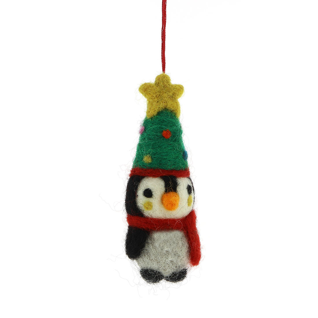 Kersthanger Pinguïn met kerstboom